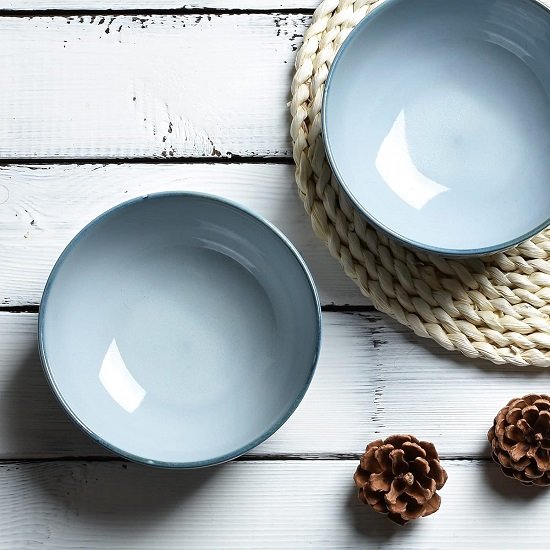Ceramic Bowl Set of 4, Dishwasher and Microwave Safe (5.75 Inches, Grey)