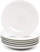 Durable Porcelain 6-Piece Dessert Plate Set, Elegant White Serving Plates (6-inch dessert plates)